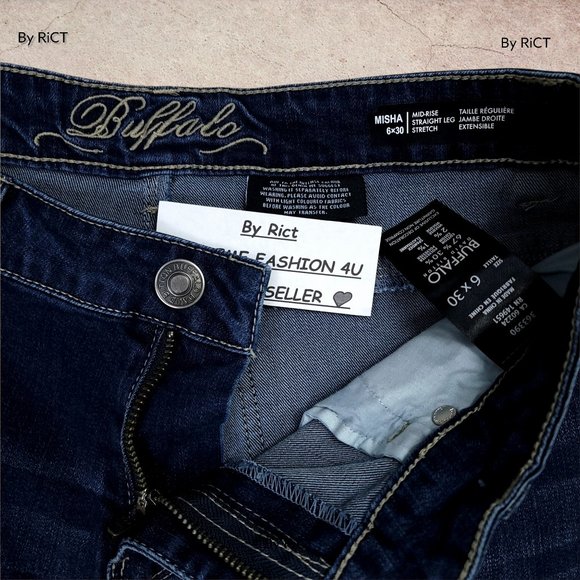 Buffalo David Bitton Misha Straight Leg Women's Jeans Size 6x30 Mid Rise Stretch - Picture 4 of 10